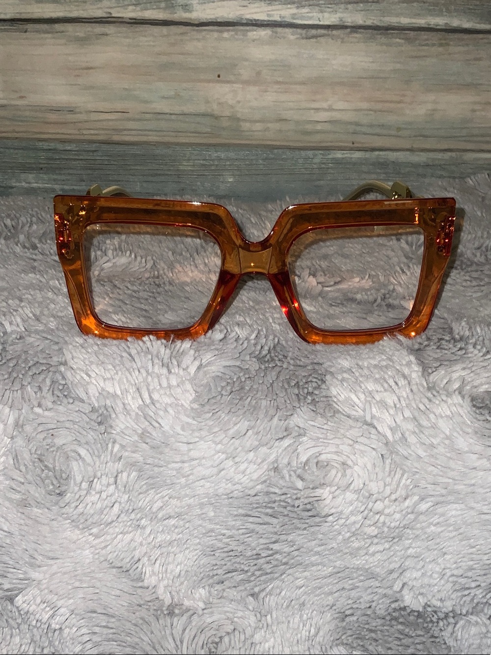 Bold Amber Square Frame Women's Glasses